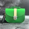 Zatchels Bags-Handmade Leather Olympia Bag - Classic Green & Cream