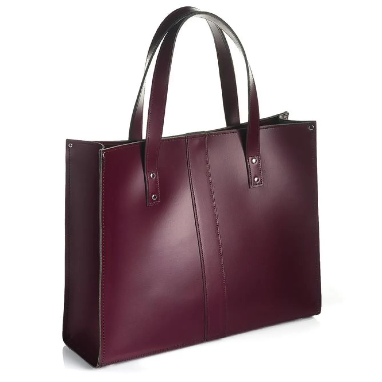 Zatchels Bags-Handmade Leather Shopper - Marsala Red