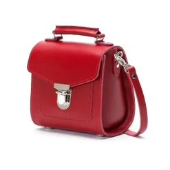 Zatchels Bags-Handmade Leather Sugarcube Red Small Handbag