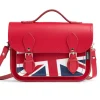 Zatchels Bags-Handmade Leather Union Jack Midi Satchel - Red