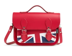 Zatchels Bags-Handmade Leather Union Jack Midi Satchel - Red