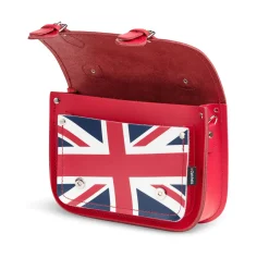 Zatchels Bags-Handmade Leather Union Jack Midi Satchel - Red