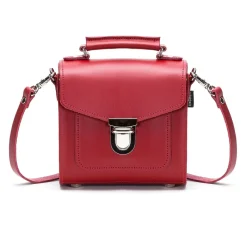 Zatchels Bags-Handmade Leather Sugarcube Plus Handbag - Red