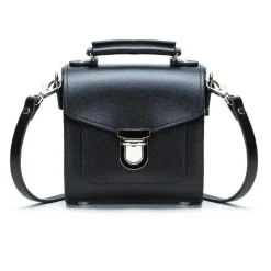 Zatchels Bags-Handmade Leather Sugarcube Black Small Handbag