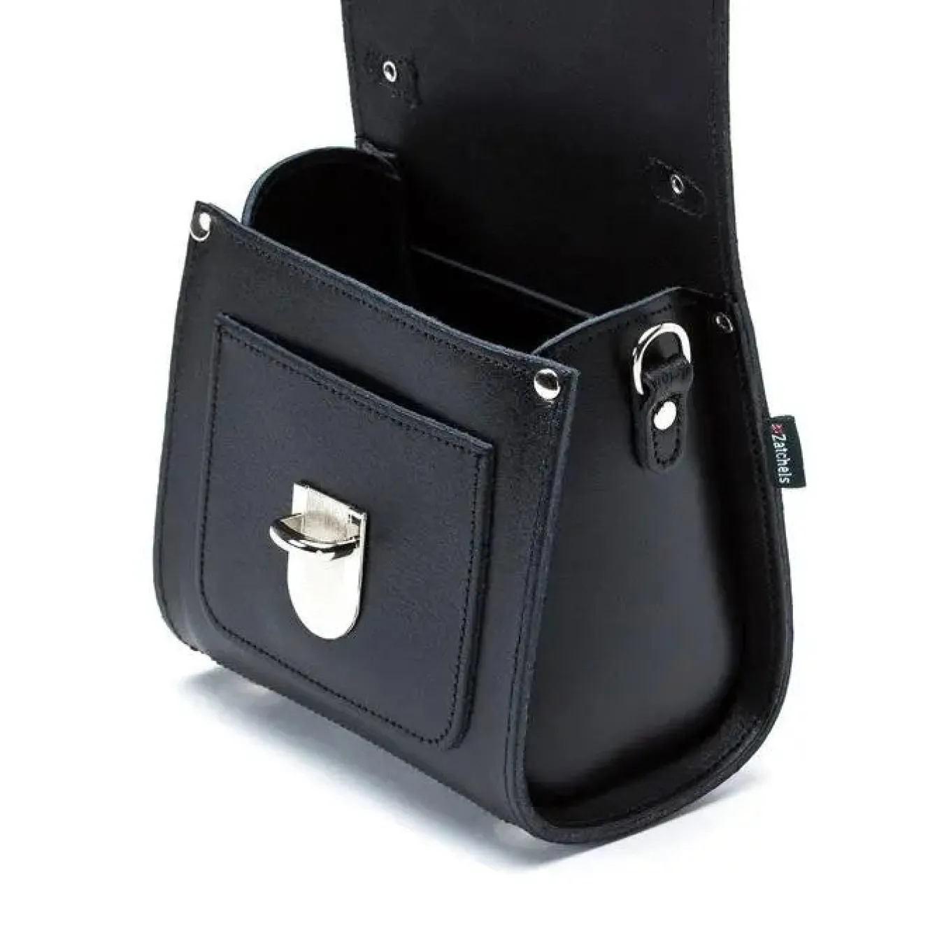 Zatchels Bags-Handmade Leather Sugarcube Black Small Handbag