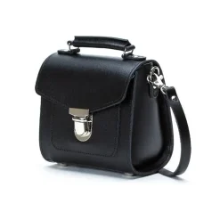 Zatchels Bags-Handmade Leather Sugarcube Black Small Handbag