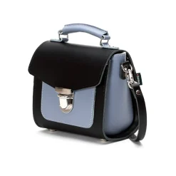 Zatchels Bags-Handmade Leather Sugarcube Plus - Blue Noir