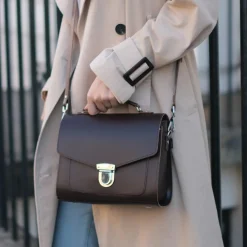 Zatchels Bags-Handmade Leather Sugarcube Plus Handbag - Black