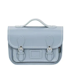 Zatchels Bags-Handmade Leather Midi Satchel - Lilac Grey