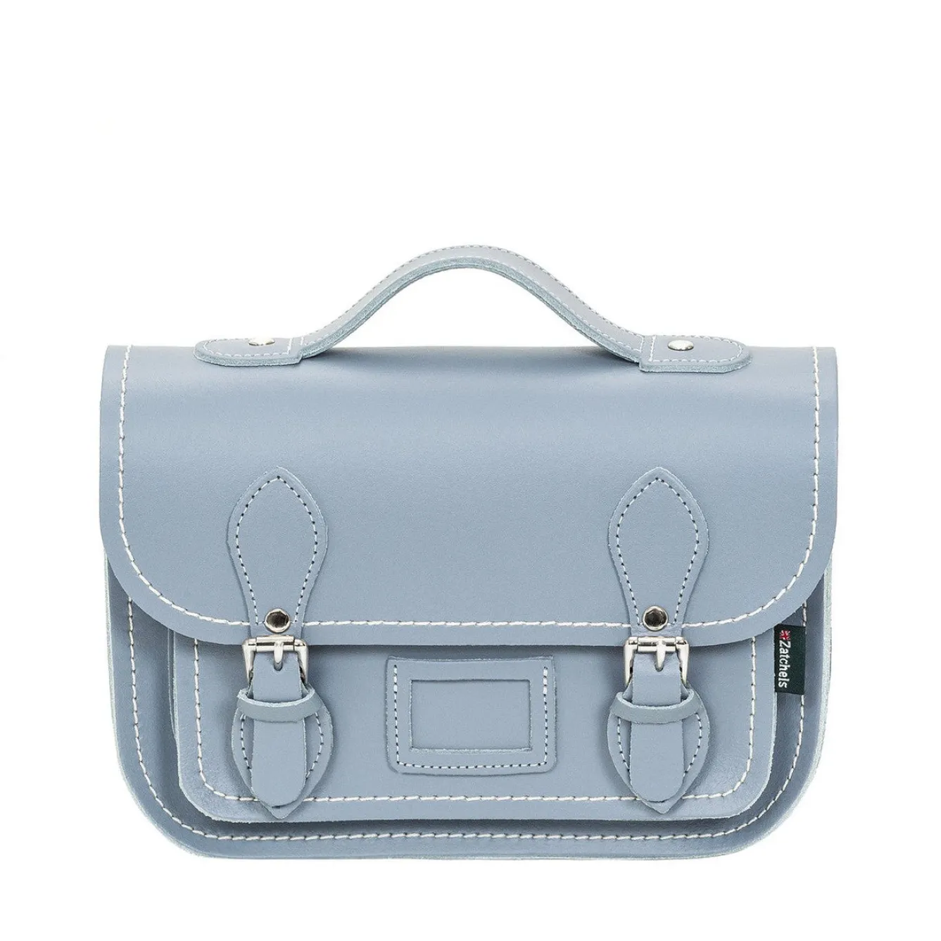 Zatchels Bags-Handmade Leather Midi Satchel - Lilac Grey