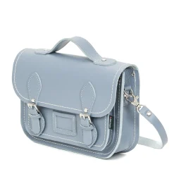 Zatchels Bags-Handmade Leather Midi Satchel - Lilac Grey