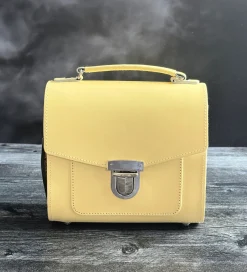 Zatchels Bags-Handmade Leather Sugarcube Plus - Primrose Yellow