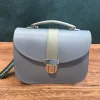 Zatchels Bags-Handmade Leather Olympia Bag - Lilac & Grey