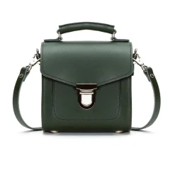 Zatchels Bags-Handmade Leather Sugarcube Plus Handbag - Ivy Green