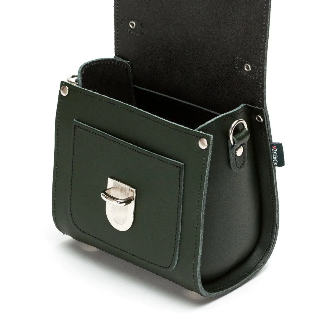 Zatchels Bags-Handmade Leather Sugarcube Plus Handbag - Ivy Green