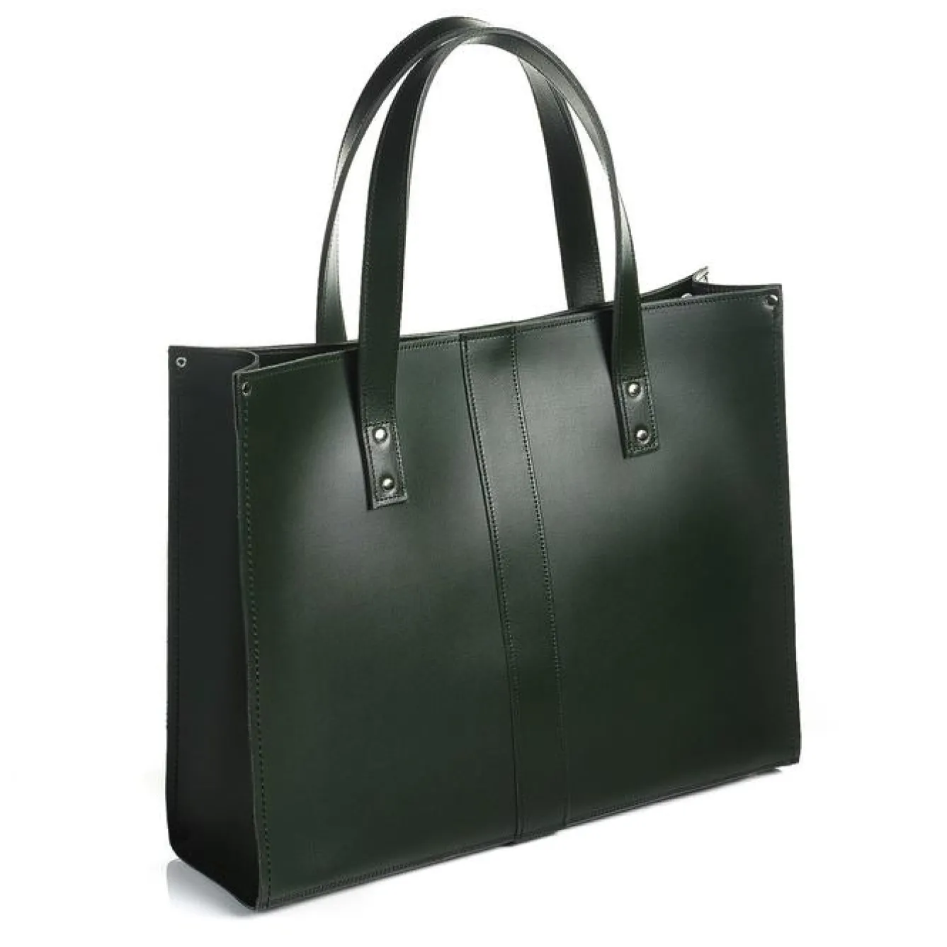 Zatchels Bags-Handmade Leather Shopper - Ivy Green