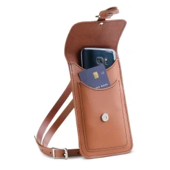 Zatchels Bags-Handmade Leather Phone Pouch - Chestnut Brown