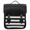 Zatchels Bags-Handmade Leather City Backpack - Gothic Black & White Stripe