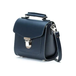 Zatchels Bags-Handmade Leather Sugarcube Navy Small Handbag