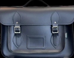 Zatchels Bags-Handmade Leather Classic Satchel - Navy Blue
