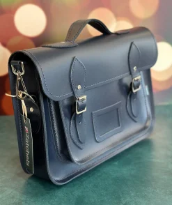 Zatchels Bags-Handmade Leather Classic Satchel - Navy Blue